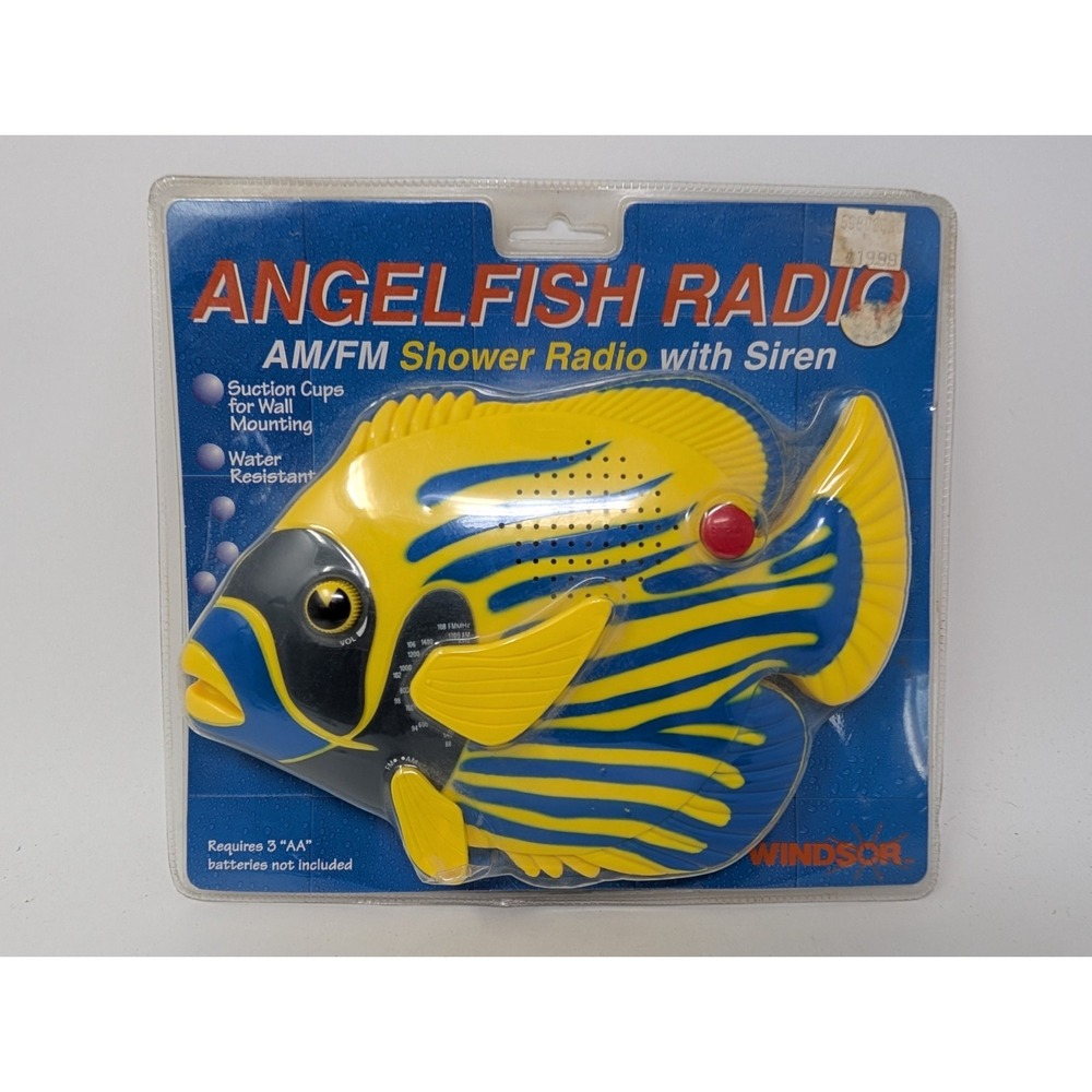 VINTAGE Angel Fish AM/FM Shower Radio Tropical Fish Alarm Boxed New
